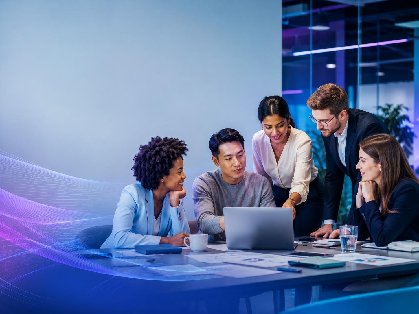 Professional business meeting in a modern conference room